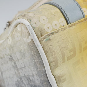 Pre-owned Fendi Zucchino Glitter Logo Yellow×Multicolour sequins 8BL071 handbag | stylenewstar