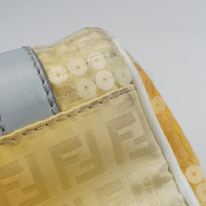 Pre-owned Fendi Zucchino Glitter Logo Yellow×Multicolour sequins 8BL071 handbag | stylenewstar