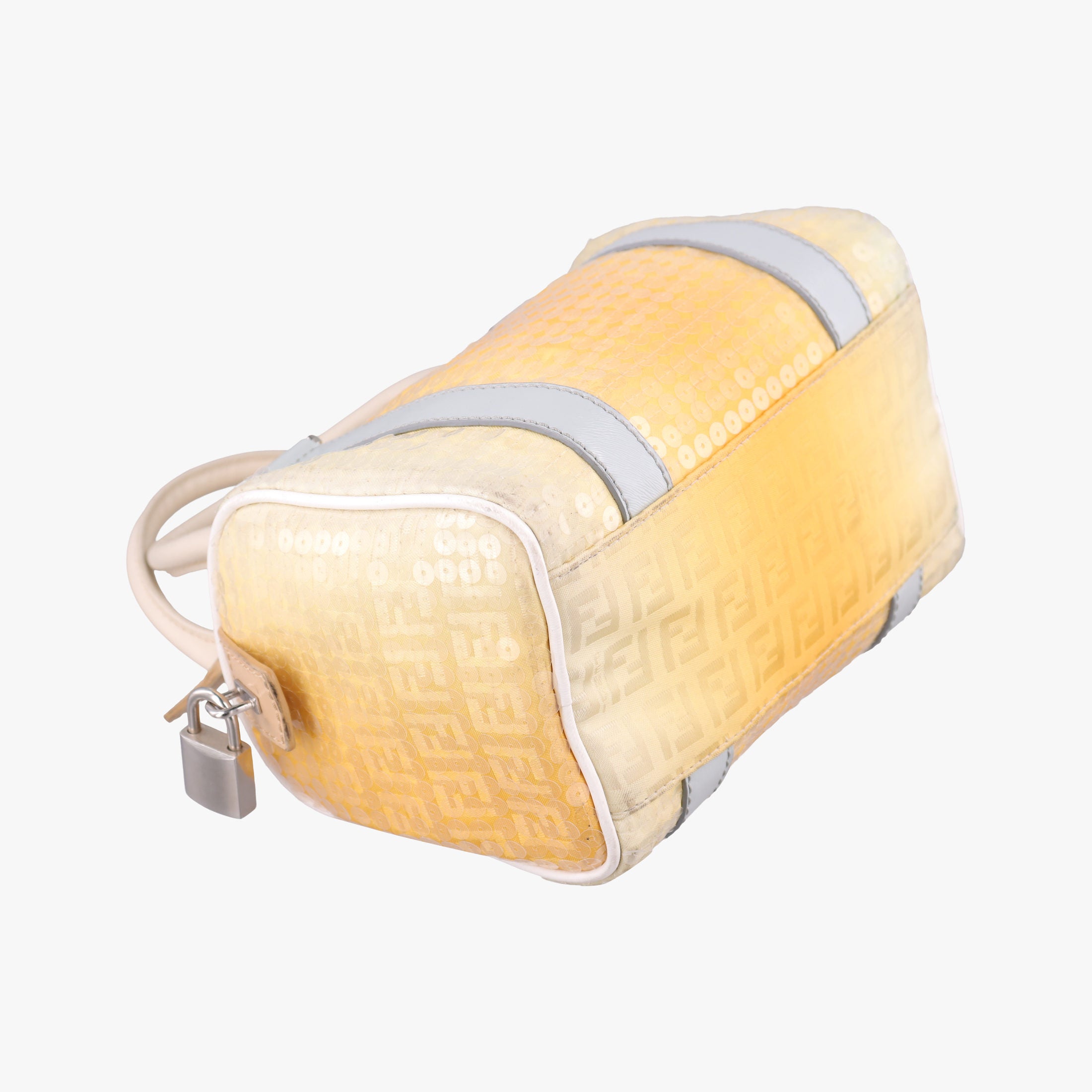Pre-owned Fendi Zucchino Glitter Logo Yellow×Multicolour sequins 8BL071 handbag | stylenewstar