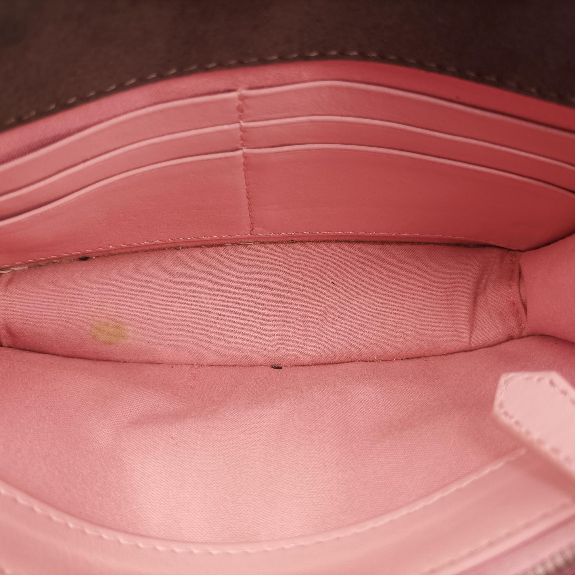 Pre-owned Fendi Monster Eyes Continental pink×Multicolour Leather 8M0346 shoulderbag | stylenewstar