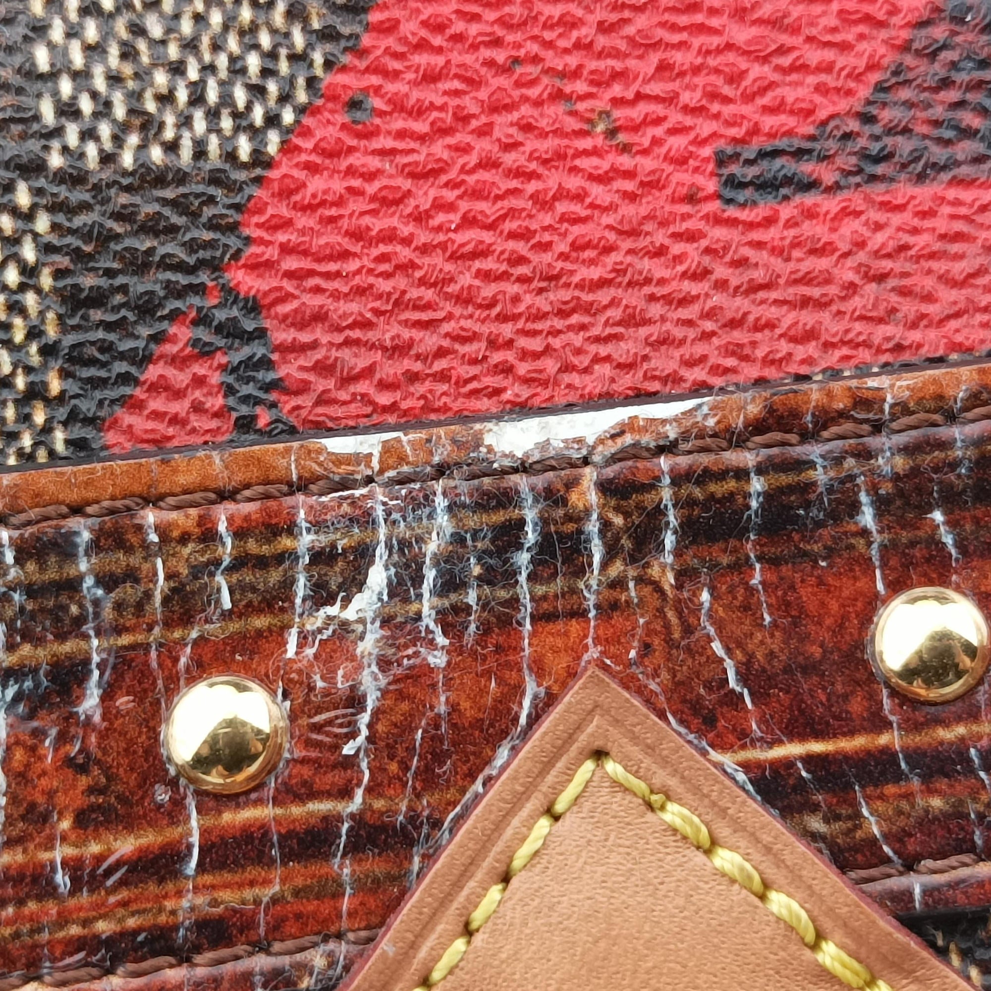 Pre-owned Louis Vuitton Time Trunk Speedy Bandouliere 25 Damier Ebene × Rouge Transformed Damier Canvas M52249 shoulderbag | stylenewstar