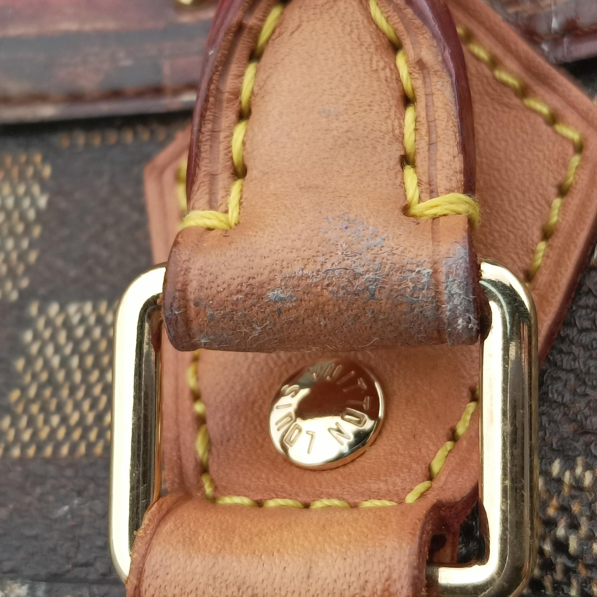 Pre-owned Louis Vuitton Time Trunk Speedy Bandouliere 25 Damier Ebene × Rouge Transformed Damier Canvas M52249 shoulderbag | stylenewstar