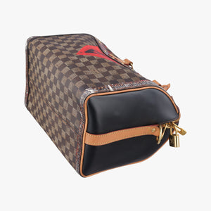 Pre-owned Louis Vuitton Time Trunk Speedy Bandouliere 25 Damier Ebene × Rouge Transformed Damier Canvas M52249 shoulderbag | stylenewstar