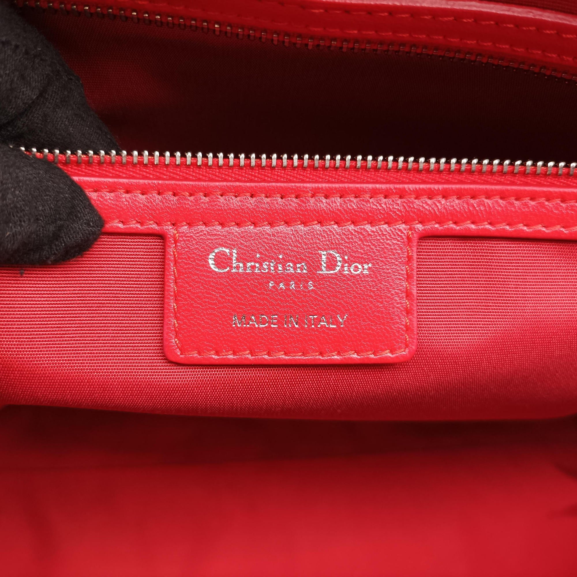 Pre-owned Christian Dior Lady Dior Cannage Soft Red Lambskin  handbag | stylenewstar