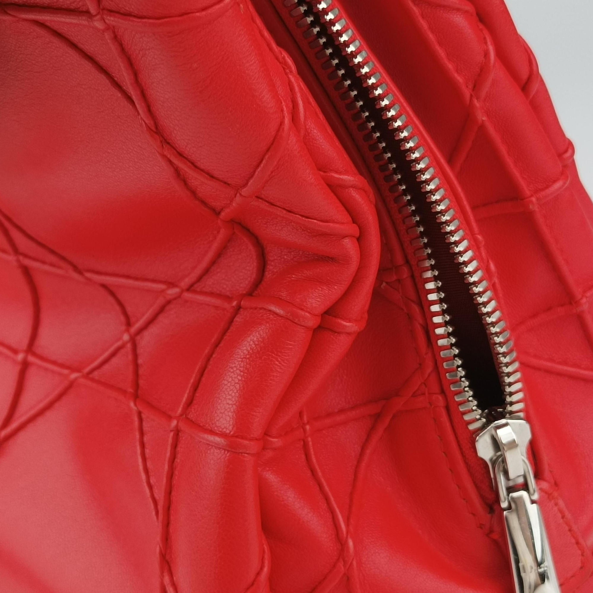 Pre-owned Christian Dior Lady Dior Cannage Soft Red Lambskin  handbag | stylenewstar
