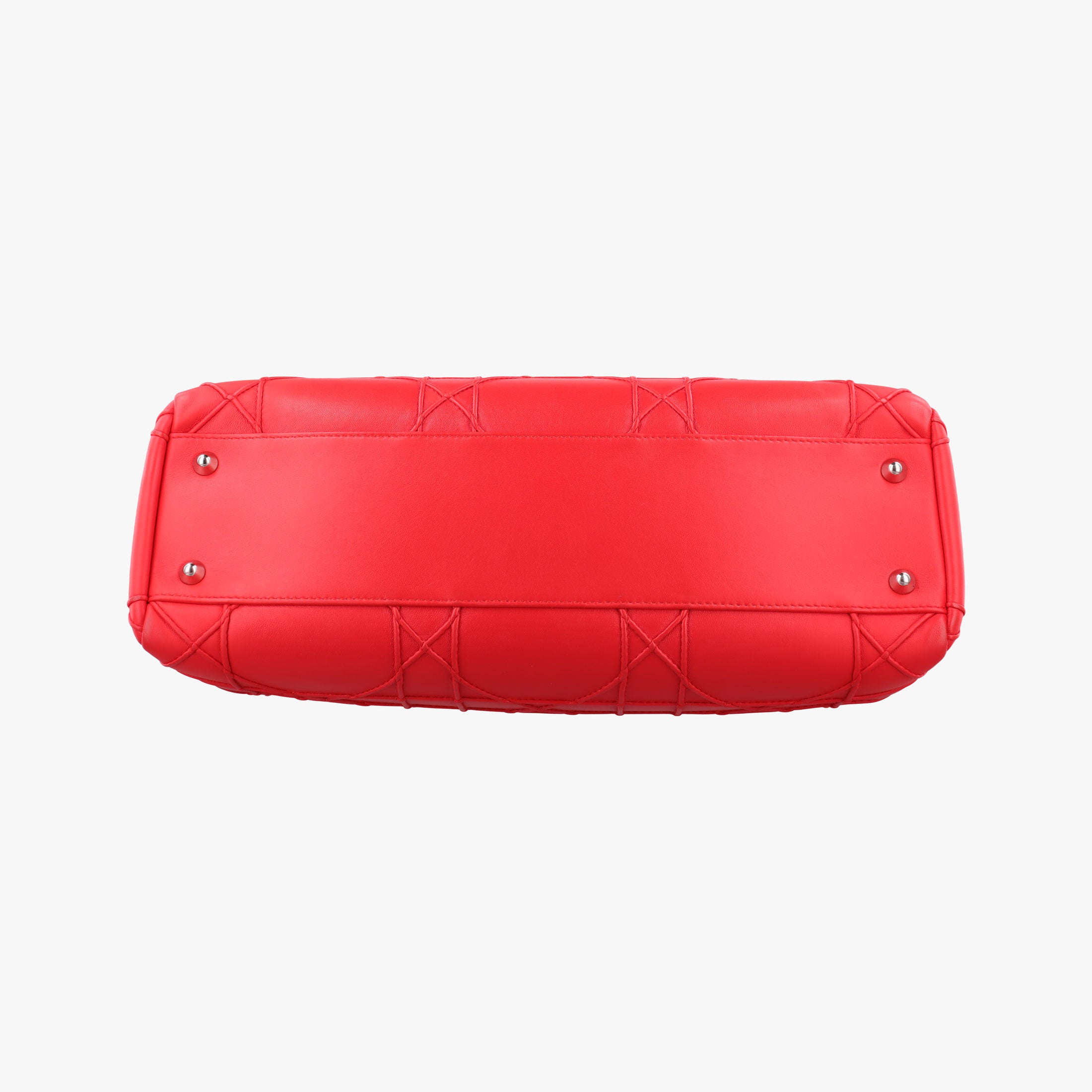 Pre-owned Christian Dior Lady Dior Cannage Soft Red Lambskin  handbag | stylenewstar