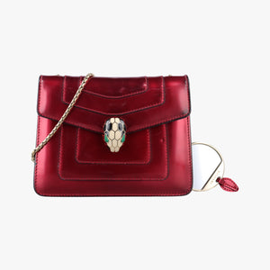 Pre-owned Bvlgari SERPENTI FOREVER Red Leather  shoulderbag | stylenewstar