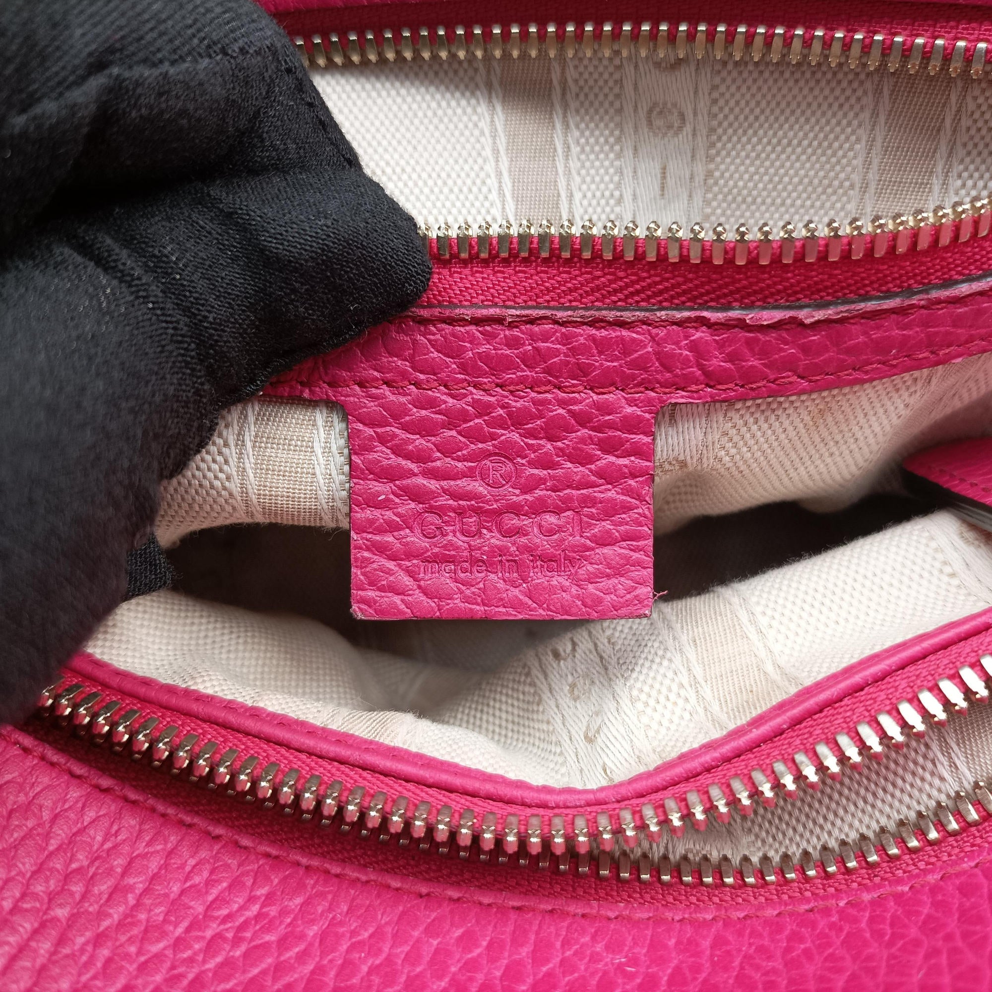 Pre-owned Gucci Swing Top Handle Rose Leather 377772 handbag | stylenewstar