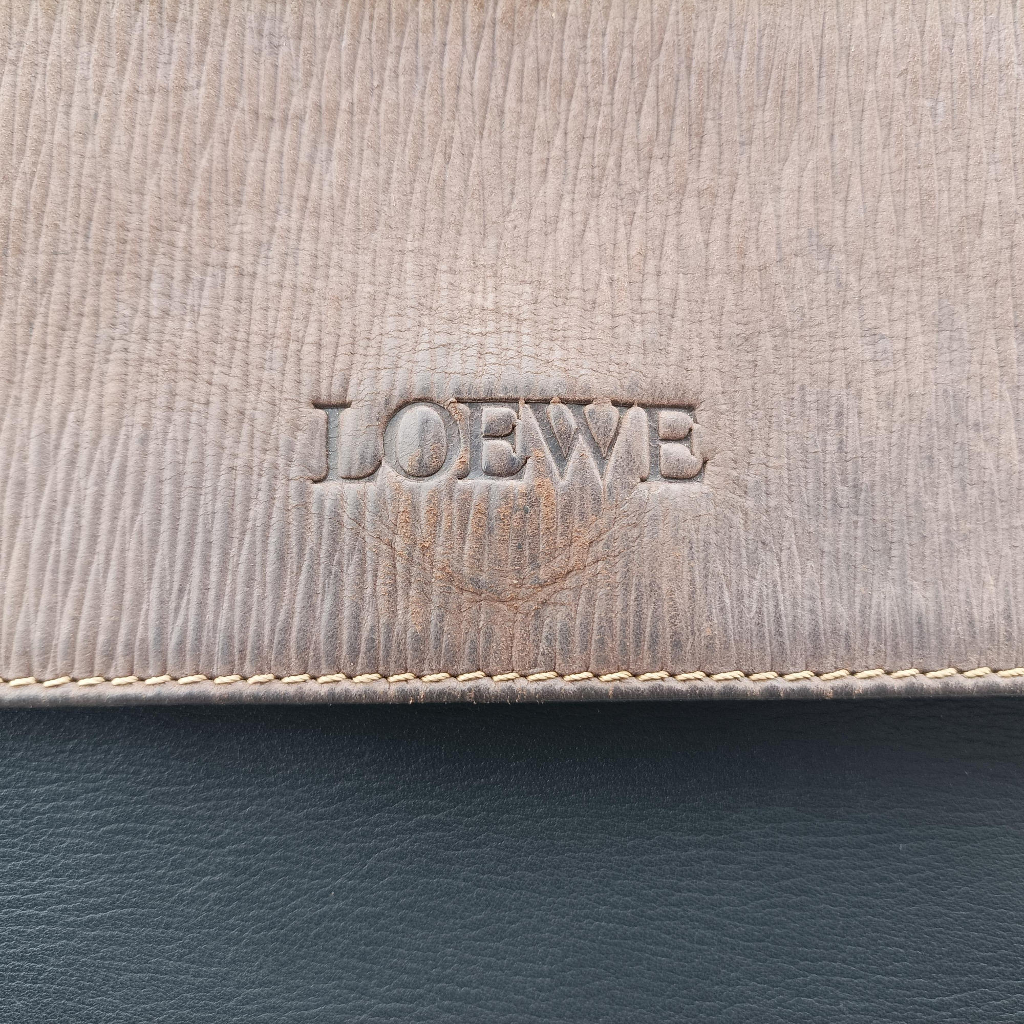 Vintage Loewe Velazquez Brown × Black Calfskin  handbag | stylenewstar