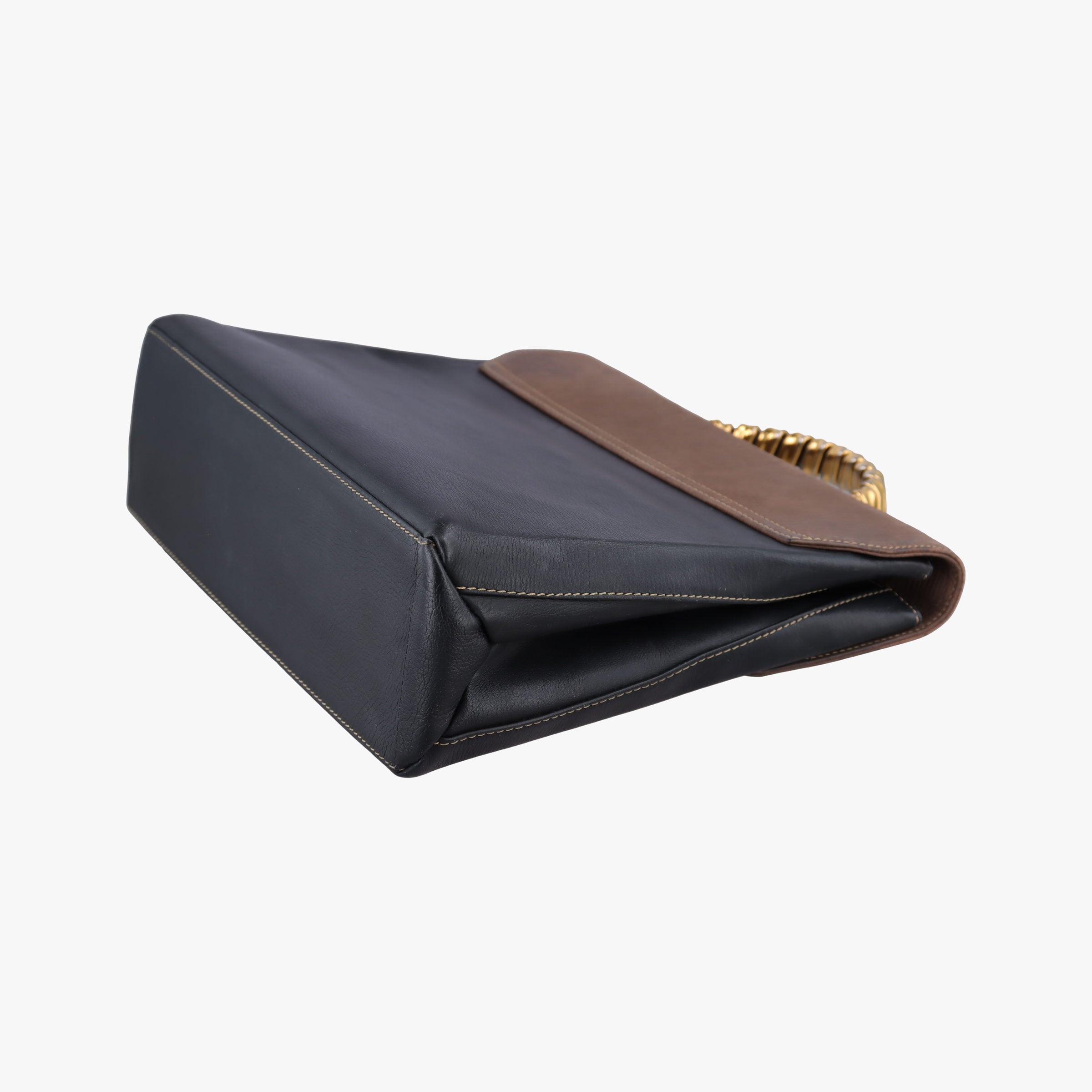 Vintage Loewe Velazquez Brown × Black Calfskin  handbag | stylenewstar