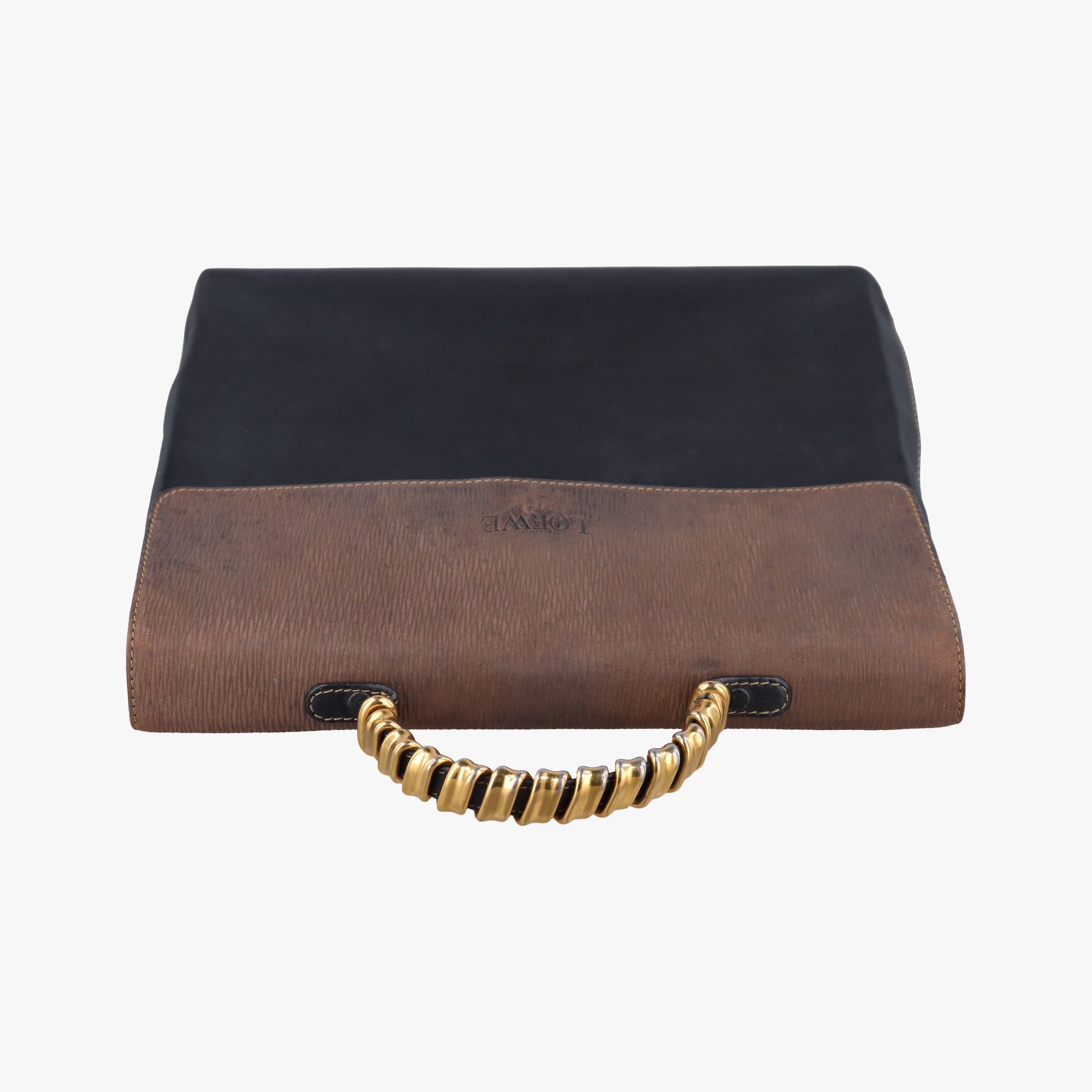 Vintage Loewe Velazquez Brown × Black Calfskin  handbag | stylenewstar