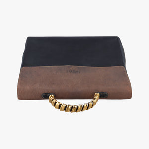 Vintage Loewe Velazquez Brown × Black Calfskin  handbag | stylenewstar