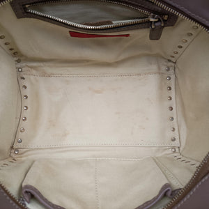 Pre-owned Valentino Rockstud Orange × Gray Leather  shoulderbag | stylenewstar