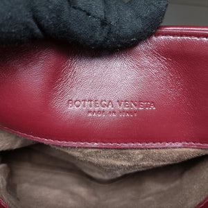 Pre-owned Bottega Veneta Intrecciato Olimpia Burgundy lambskin  shoulderbag | stylenewstar