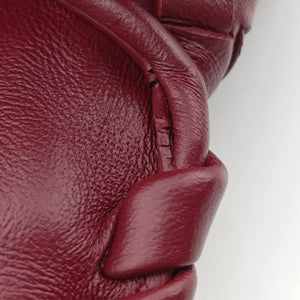 Pre-owned Bottega Veneta Intrecciato Olimpia Burgundy lambskin  shoulderbag | stylenewstar