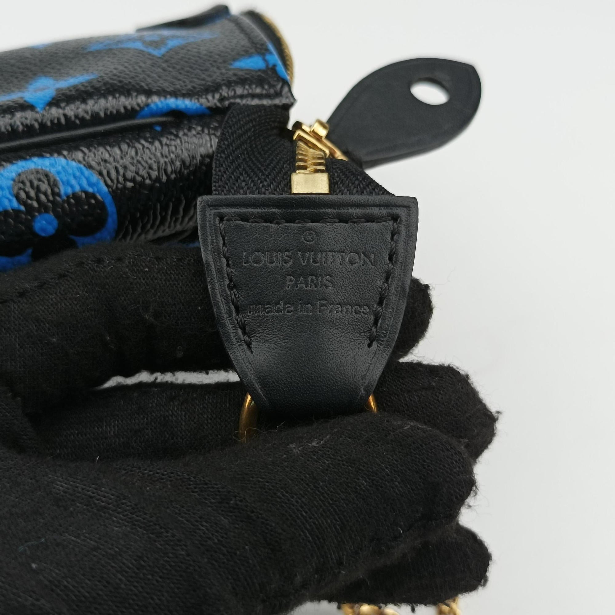Vintage Louis Vuitton Mini Pochette Accessoires Noir × Blue Monogram Color Canvas M67237 handbag | stylenewstar