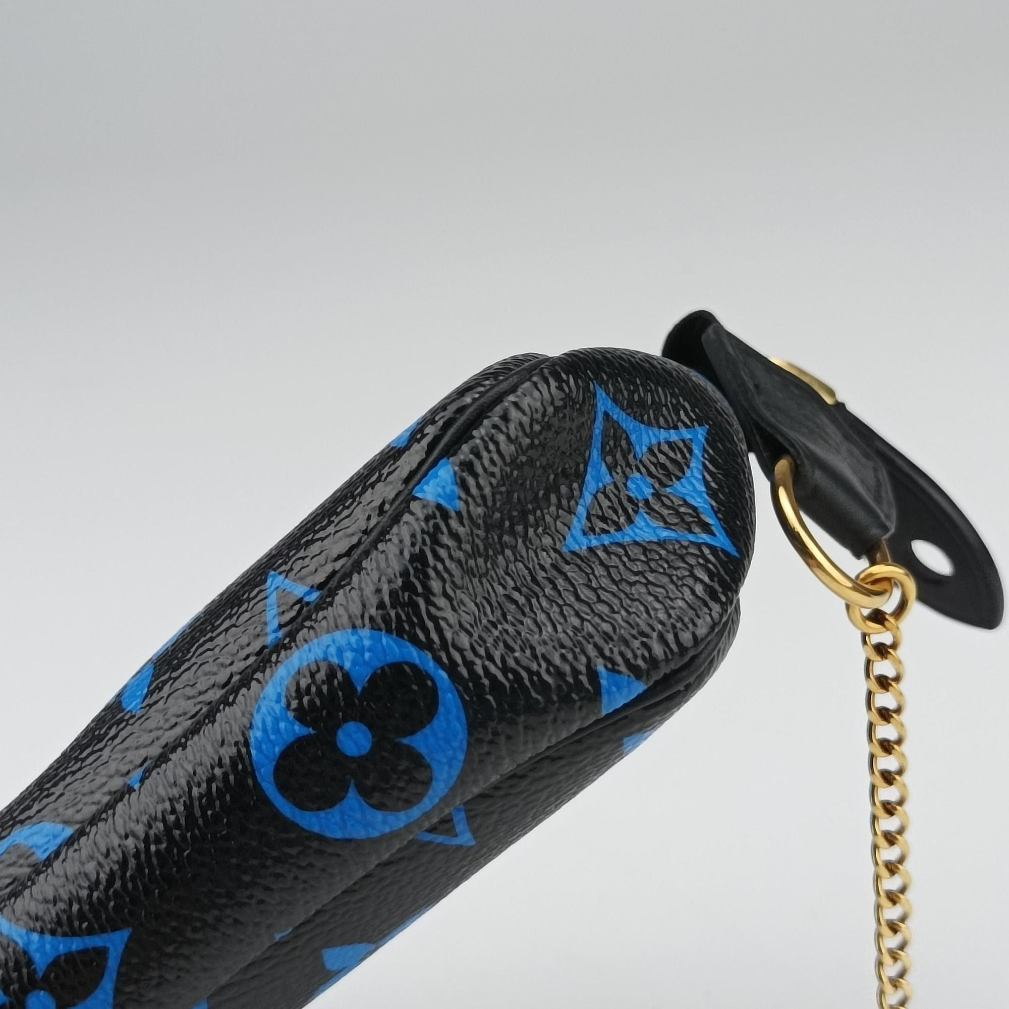 Vintage Louis Vuitton Mini Pochette Accessoires Noir × Blue Monogram Color Canvas M67237 handbag | stylenewstar