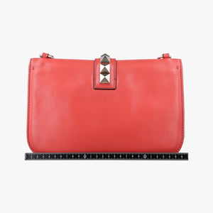 Pre-owned Valentino Rockstud Glam Lock Red Leather  shoulderbag | stylenewstar