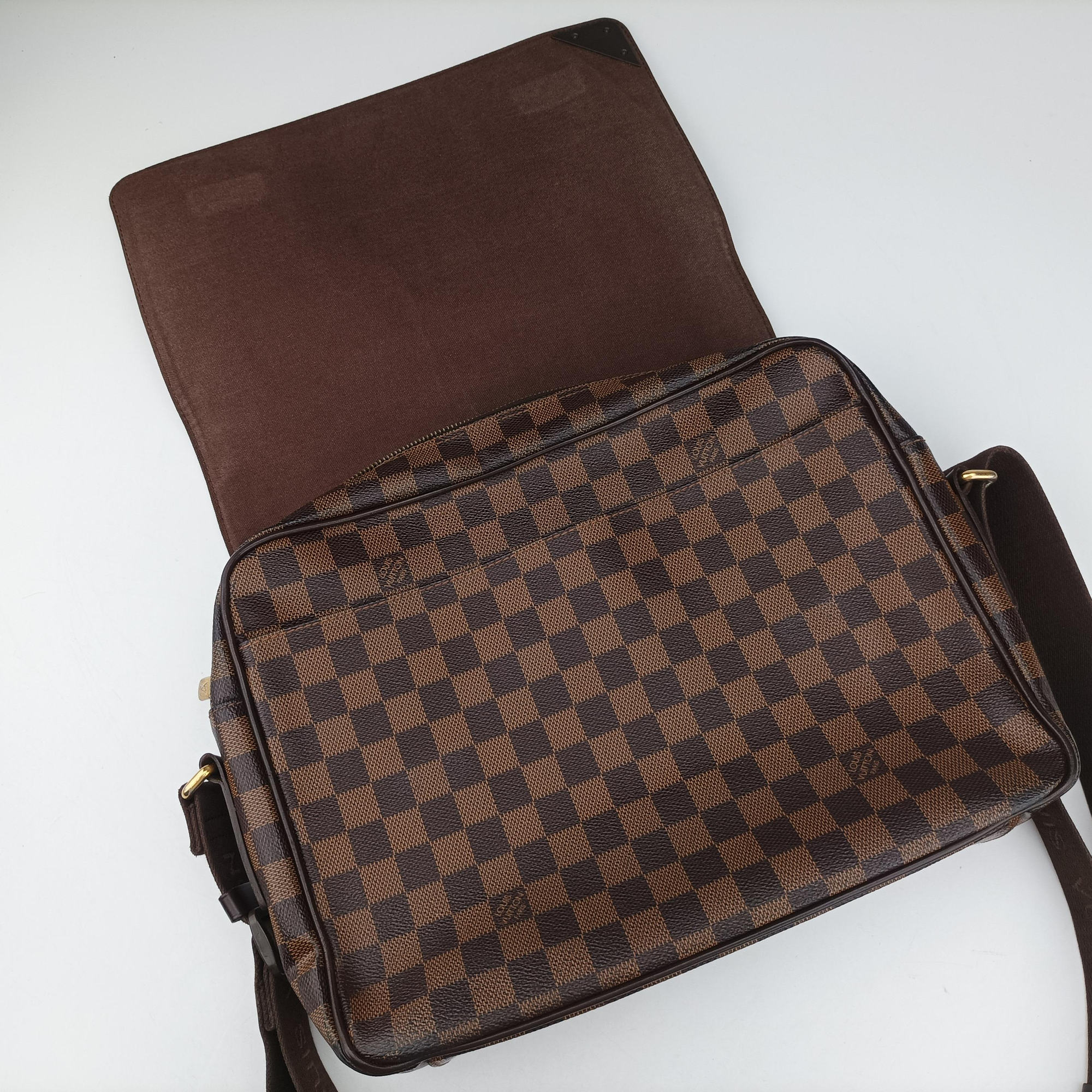 Pre-owned Louis Vuitton SHELTON EBENE Damier Canvas N41149 shoulderbag | stylenewstar