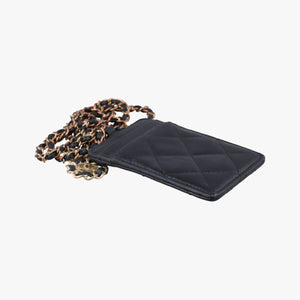 Pre-owned Chanel CC Logo Matelasse Card Case Black lambskin AP0711 shoulderbag | stylenewstar
