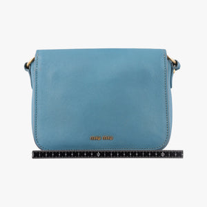 Pre-owned Miu Miu Push-Lock Flap Blue Leather  shoulderbag | stylenewstar