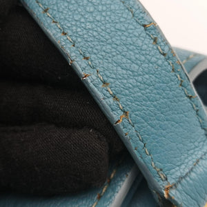 Pre-owned Miu Miu Push-Lock Flap Blue Leather  shoulderbag | stylenewstar