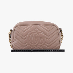 Pre-owned Gucci GG Marmont beige Leather 447632 shoulderbag | stylenewstar