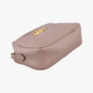 Pre-owned Gucci GG Marmont beige Leather 447632 shoulderbag | stylenewstar