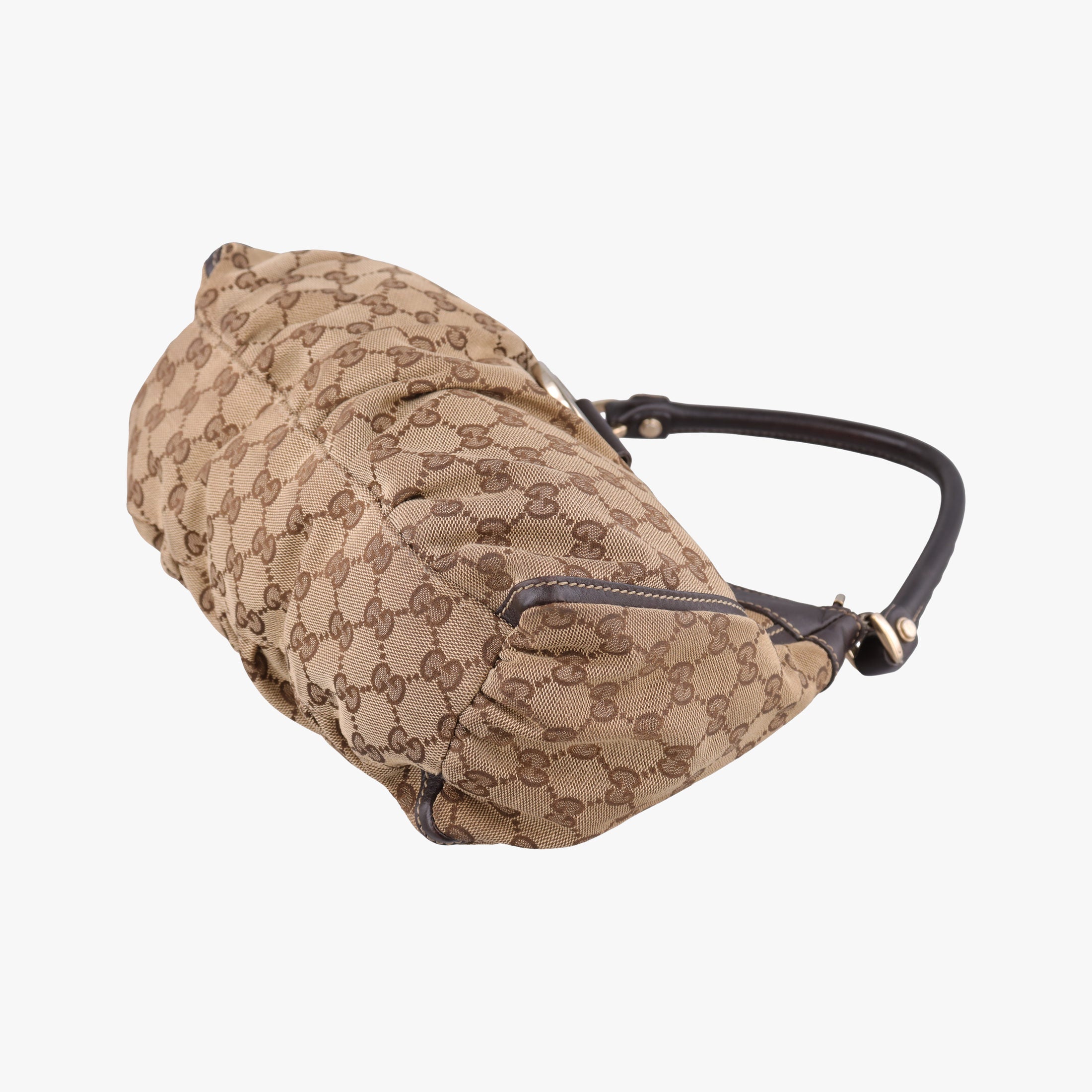 Pre-owned Gucci Abbey D-ring Hobo Brown Leather×canvas 190525 shoulderbag | stylenewstar