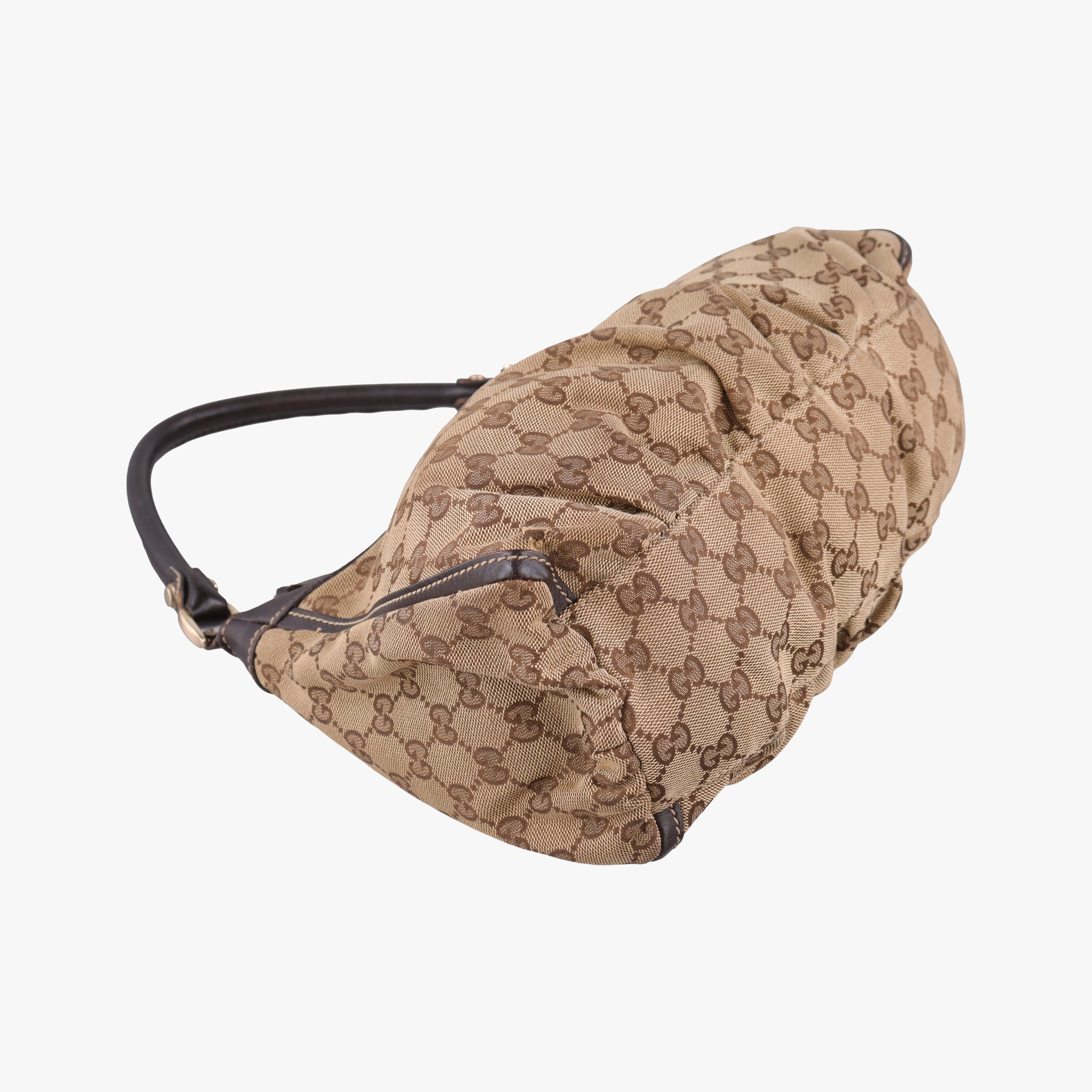 Pre-owned Gucci Abbey D-ring Hobo Brown Leather×canvas 190525 shoulderbag | stylenewstar