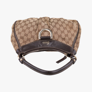 Pre-owned Gucci Abbey D-ring Hobo Brown Leather×canvas 190525 shoulderbag | stylenewstar