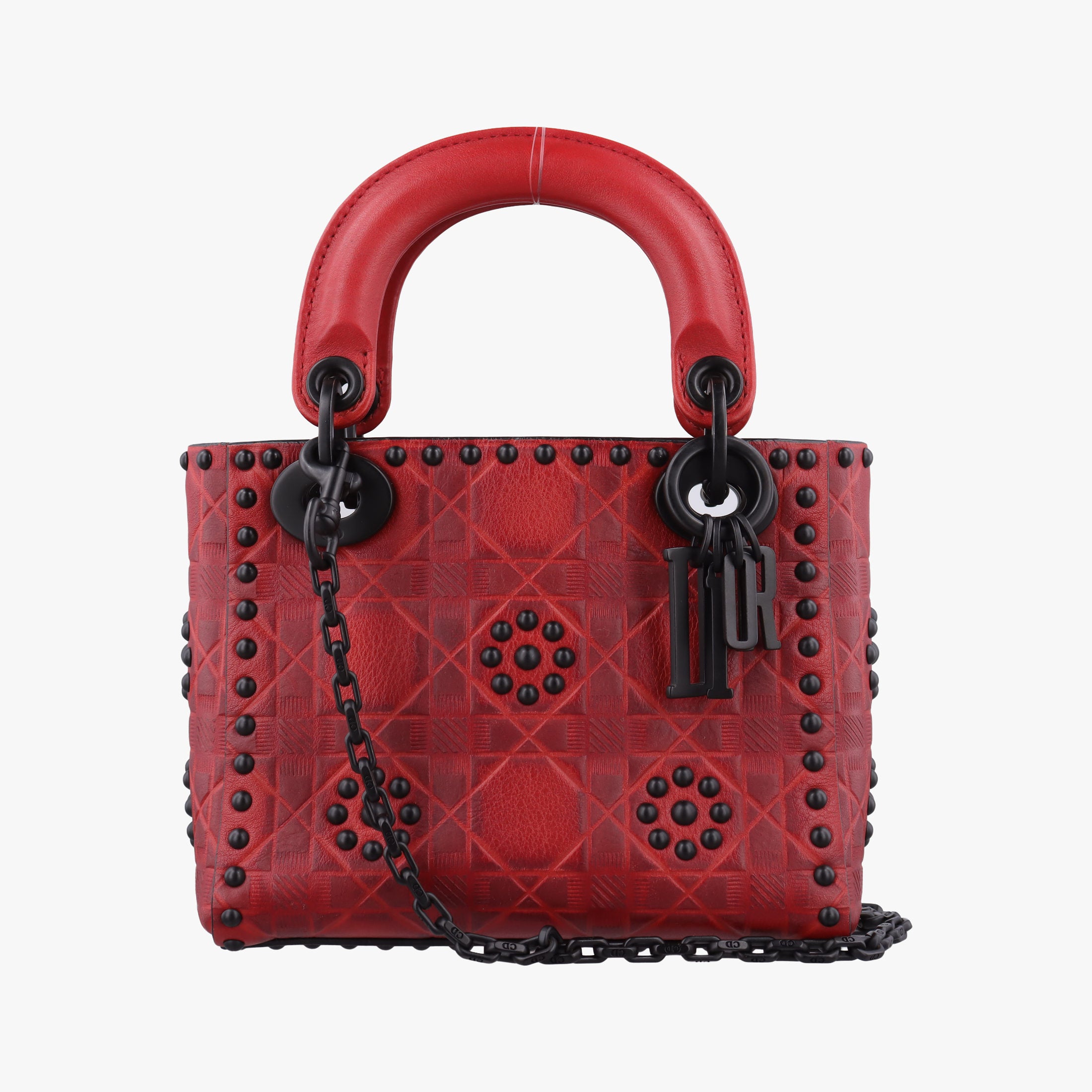 Pre-owned Christian Dior Lady Dior Red Leather  shoulderbag | stylenewstar