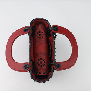 Pre-owned Christian Dior Lady Dior Red Leather  shoulderbag | stylenewstar