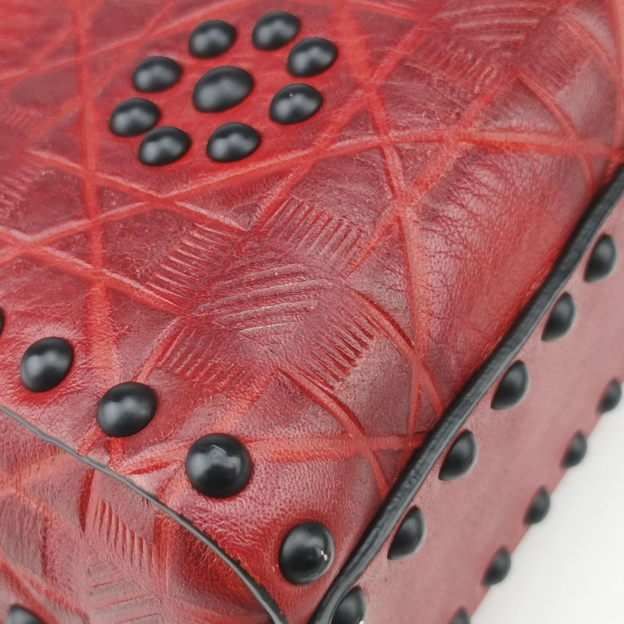 Pre-owned Christian Dior Lady Dior Red Leather  shoulderbag | stylenewstar