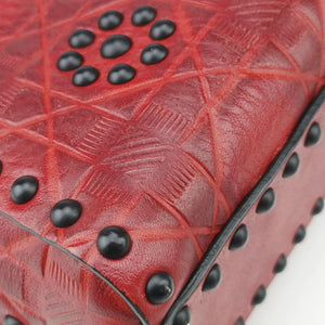 Pre-owned Christian Dior Lady Dior Red Leather  shoulderbag | stylenewstar