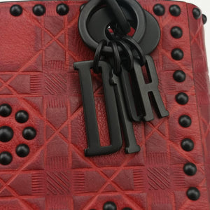 Pre-owned Christian Dior Lady Dior Red Leather  shoulderbag | stylenewstar