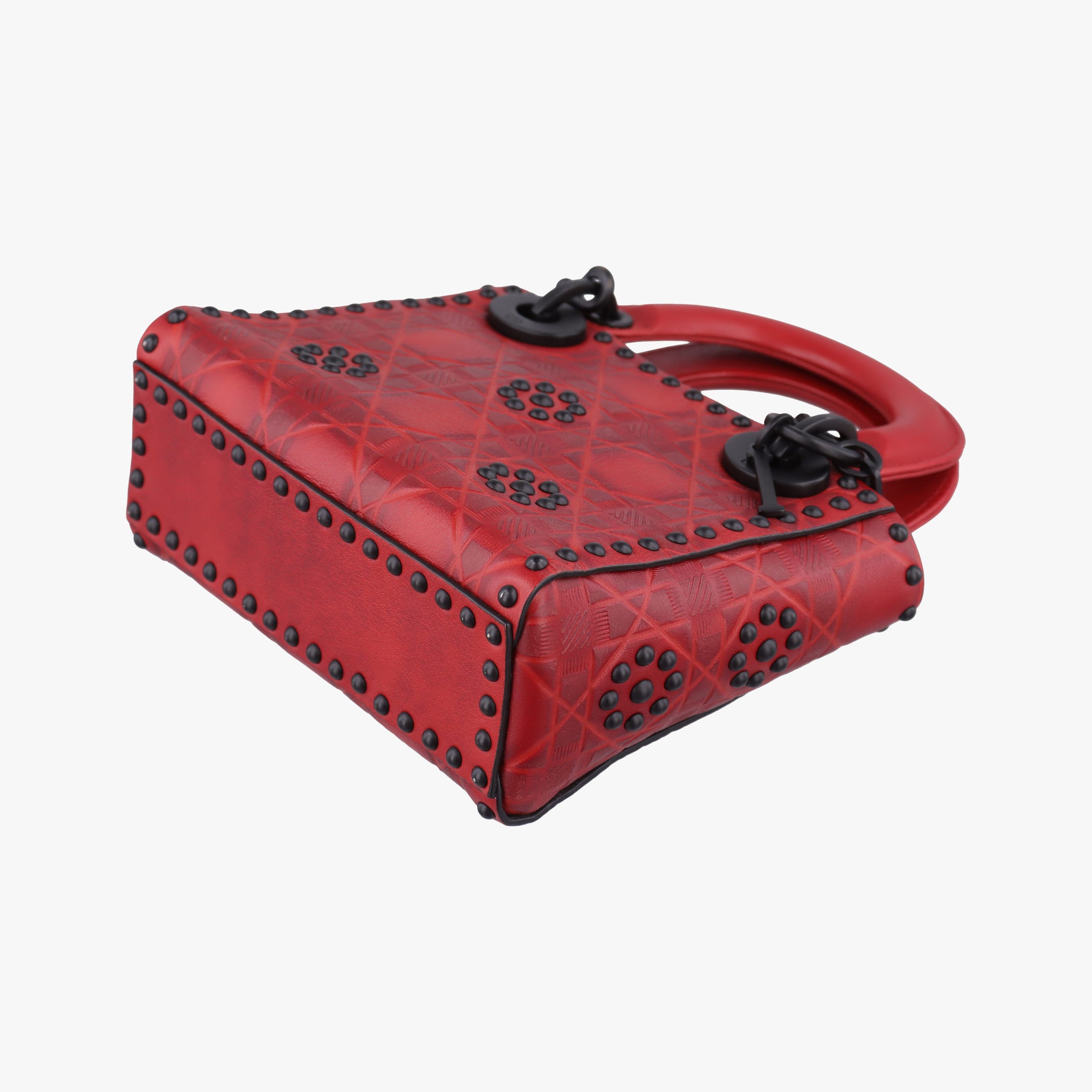 Pre-owned Christian Dior Lady Dior Red Leather  shoulderbag | stylenewstar