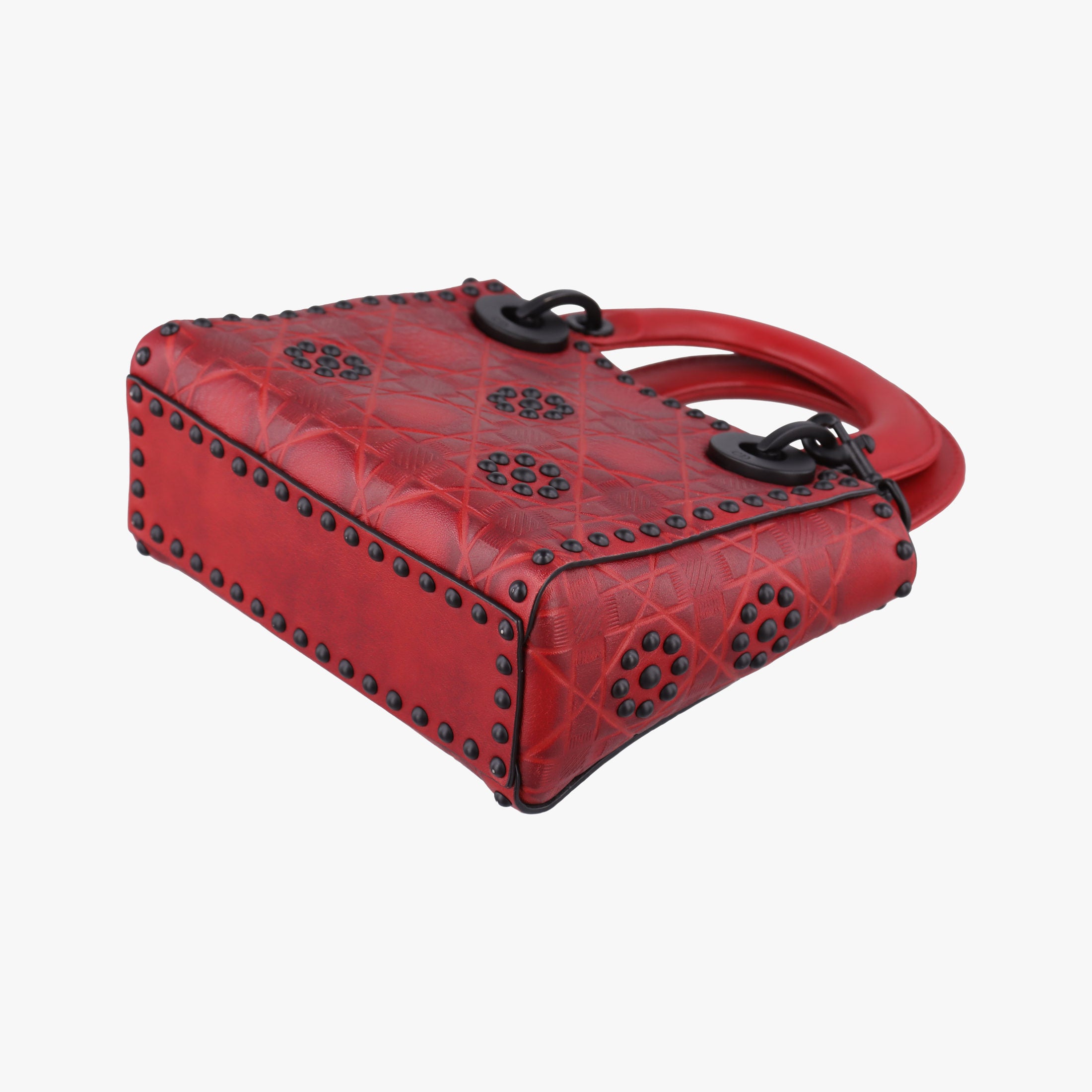 Pre-owned Christian Dior Lady Dior Red Leather  shoulderbag | stylenewstar