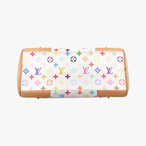 Pre-owned Louis Vuitton CLAUDIA white Monogram Multicolor M40193 handbag | stylenewstar