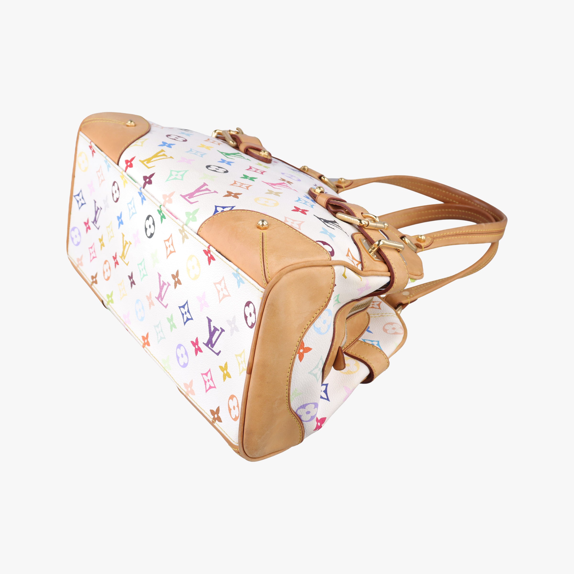 Pre-owned Louis Vuitton CLAUDIA white Monogram Multicolor M40193 handbag | stylenewstar