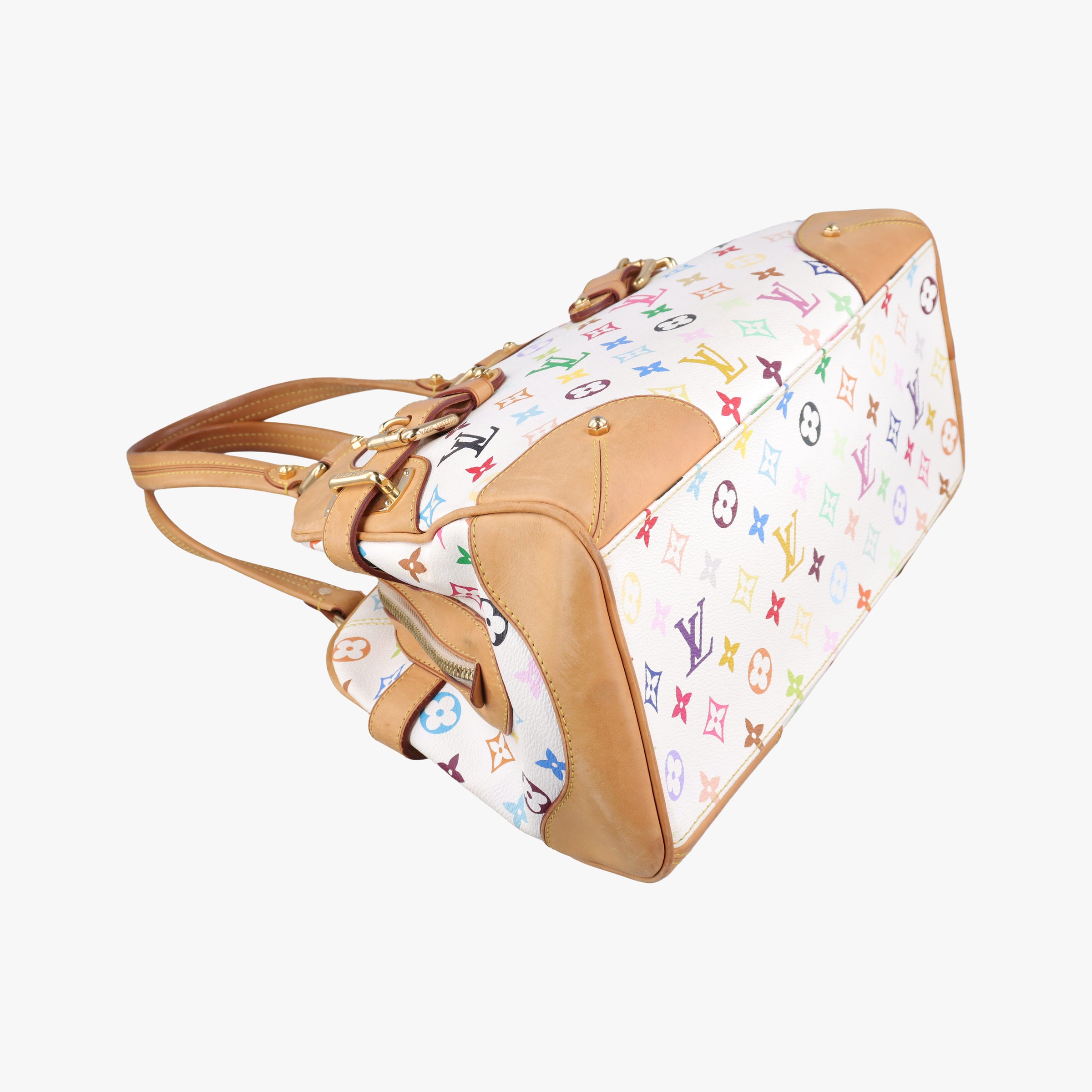 Pre-owned Louis Vuitton CLAUDIA white Monogram Multicolor M40193 handbag | stylenewstar