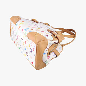 Pre-owned Louis Vuitton CLAUDIA white Monogram Multicolor M40193 handbag | stylenewstar