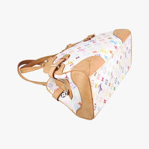 Pre-owned Louis Vuitton CLAUDIA white Monogram Multicolor M40193 handbag | stylenewstar