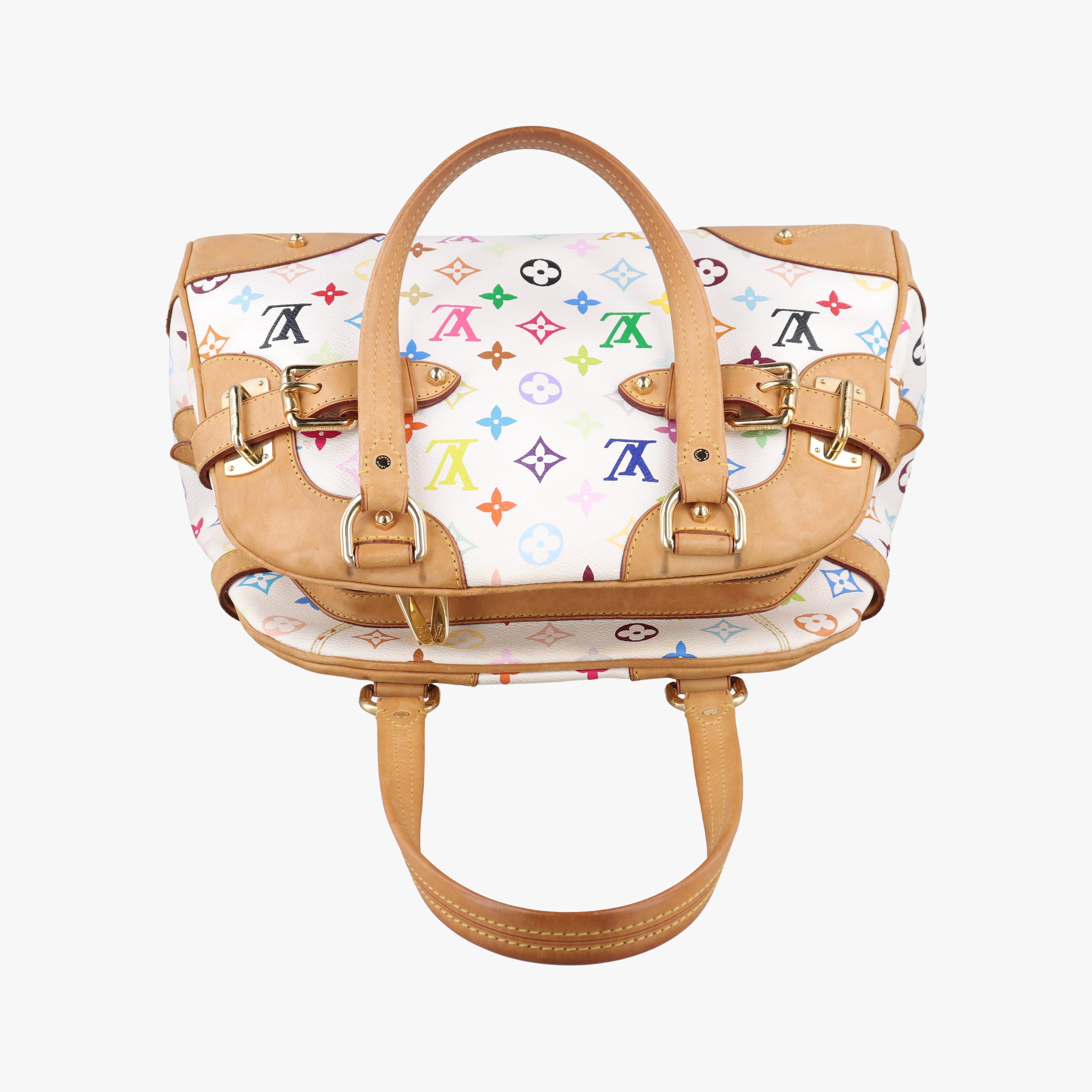 Pre-owned Louis Vuitton CLAUDIA white Monogram Multicolor M40193 handbag | stylenewstar