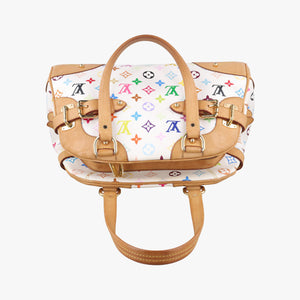 Pre-owned Louis Vuitton CLAUDIA white Monogram Multicolor M40193 handbag | stylenewstar