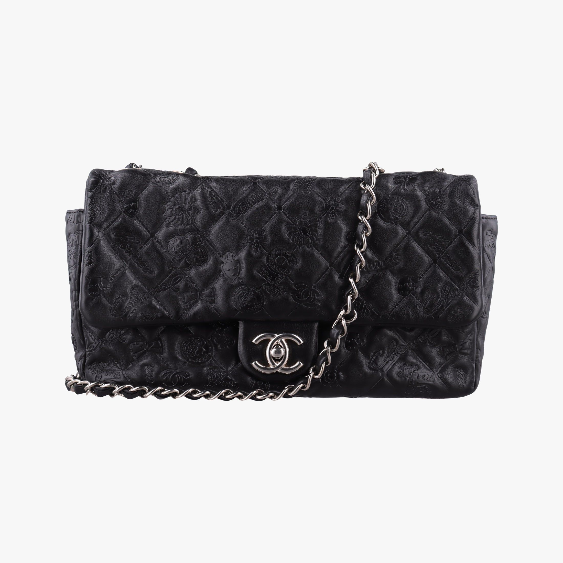 Vintage Chanel Matelasse coco mark Black lambskin A49756 shoulderbag | stylenewstar