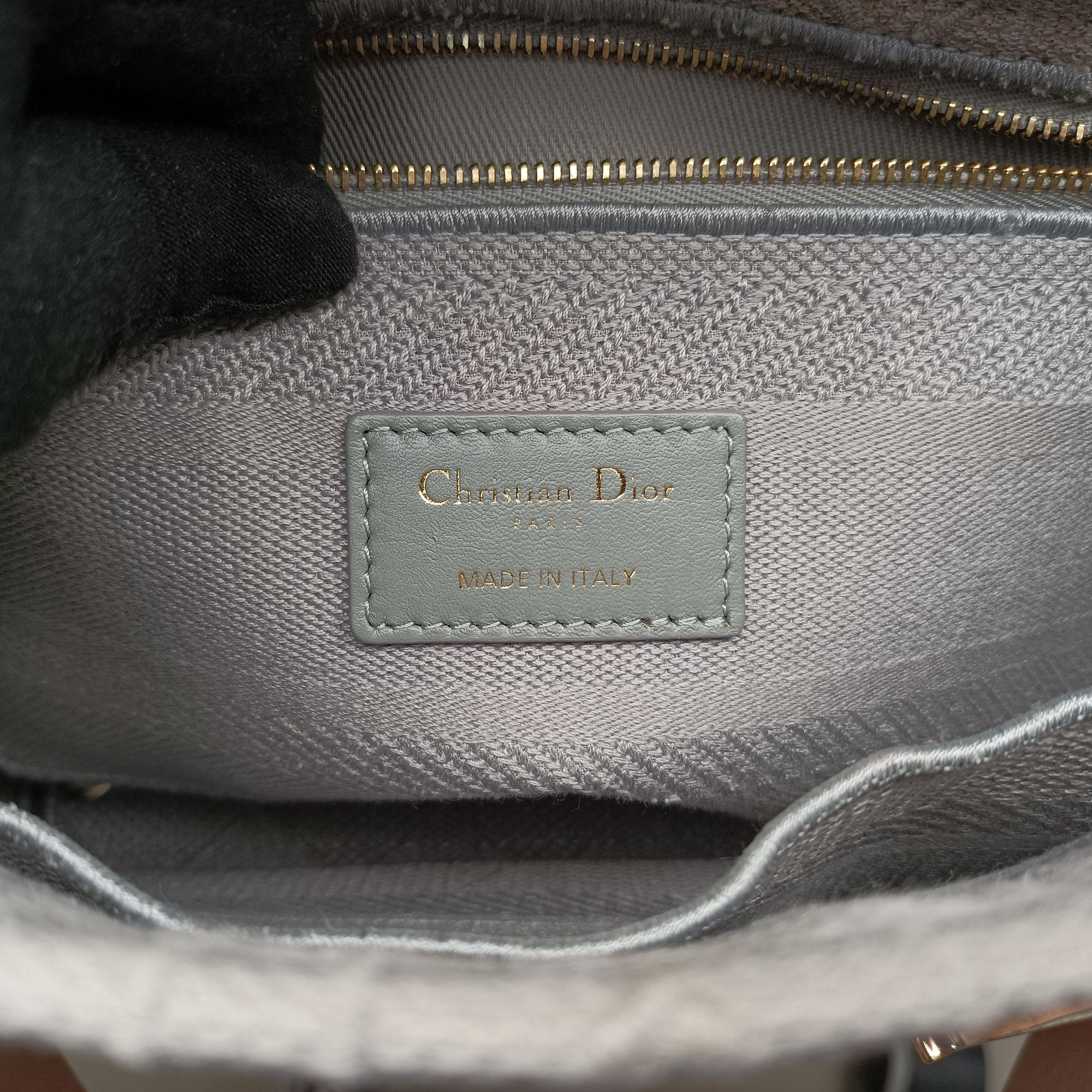 Vintage Christian Dior Lady Dior D-lite Grey Jacquard  shoulderbag | stylenewstar