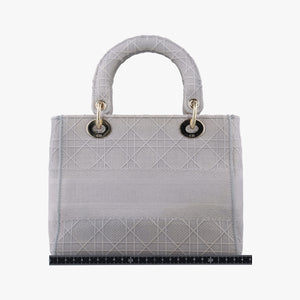 Vintage Christian Dior Lady Dior D-lite Grey Jacquard  shoulderbag | stylenewstar