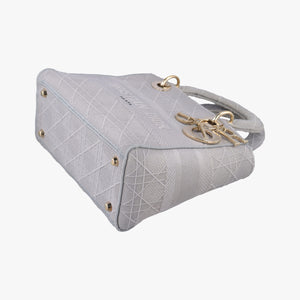 Vintage Christian Dior Lady Dior D-lite Grey Jacquard  shoulderbag | stylenewstar