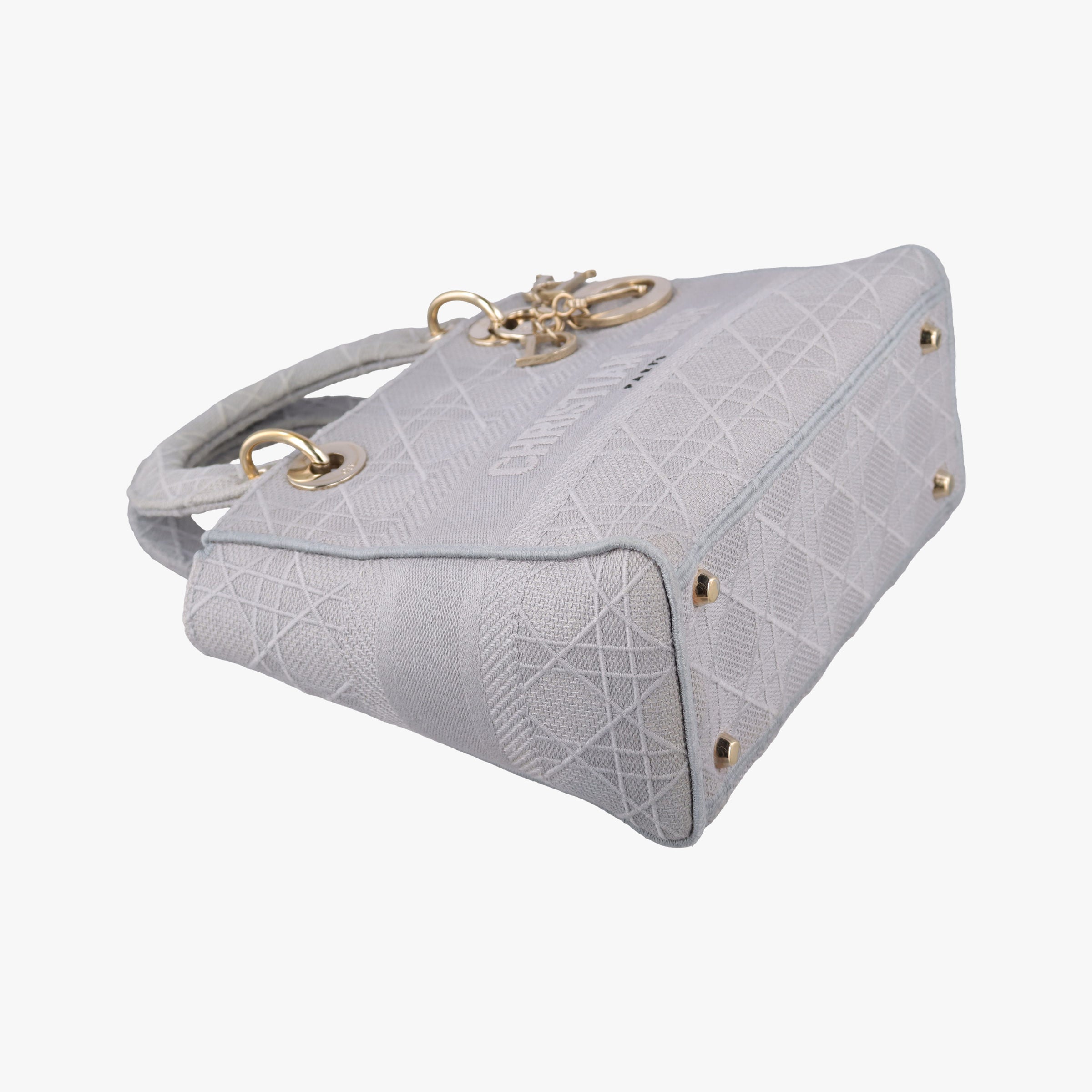 Vintage Christian Dior Lady Dior D-lite Grey Jacquard  shoulderbag | stylenewstar